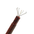 Load image into Gallery viewer, A close-up of the tip of a red Extreme Talon Nipple Clamp is shown against a blank background. The claws, made of five small, metal claws that branch outwards and are bent inwards at a 90-degree angle, emerge from the tip of the clamp.